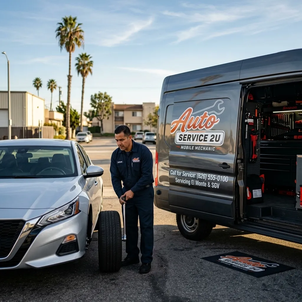 Professional mobile mechanic in El Monte, CA providing mobile auto repair services.